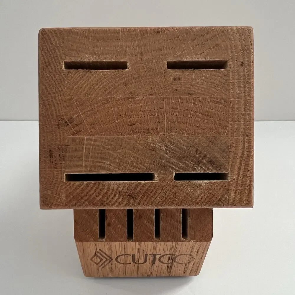 Cutco Studio Set Knife Storage Block #1751 Honey Oak Wood 8 Slot Holder USA